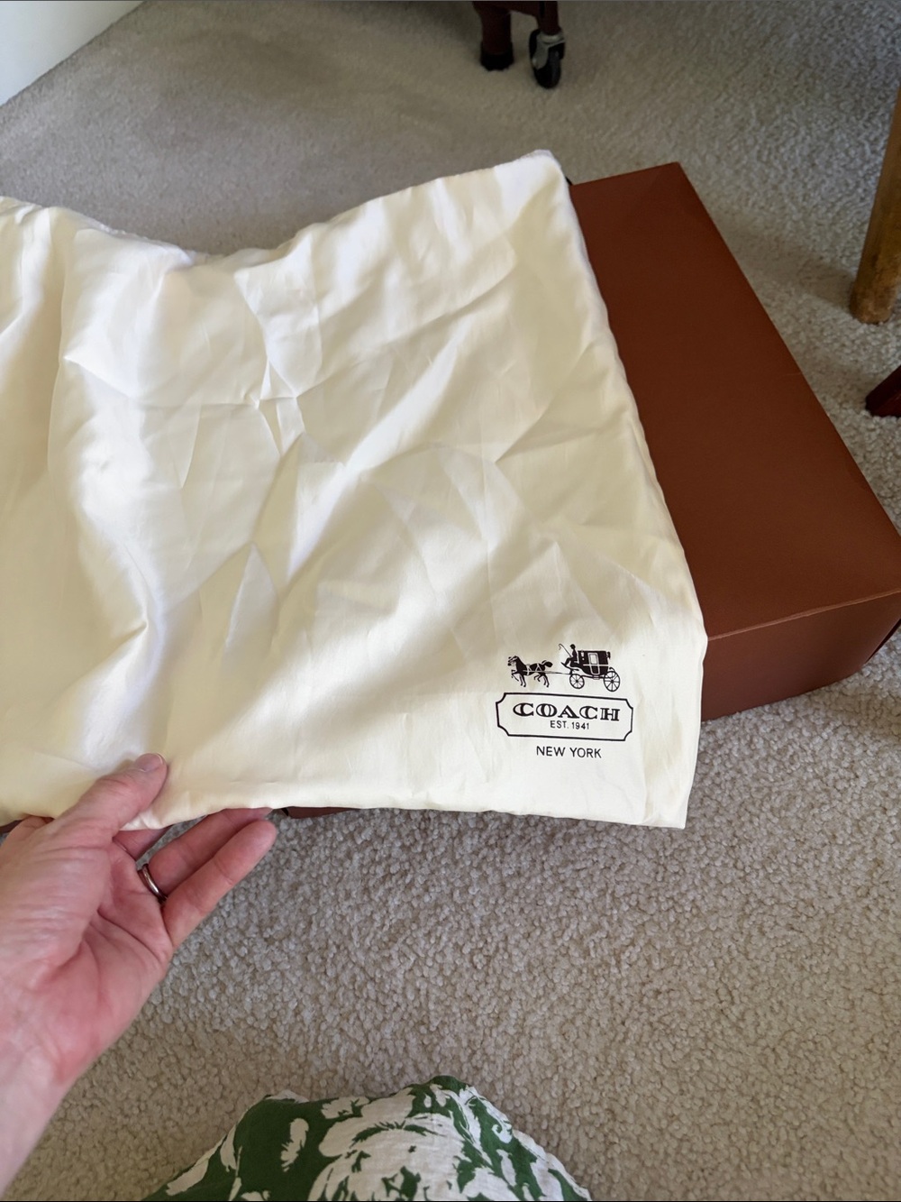 Coach Chestnut Leather Hobo with Cream Shearling Trim - Picture 13 of 13